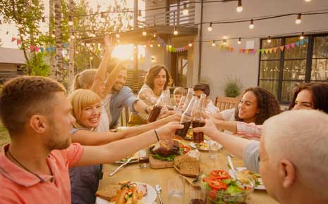 back yard party with friends